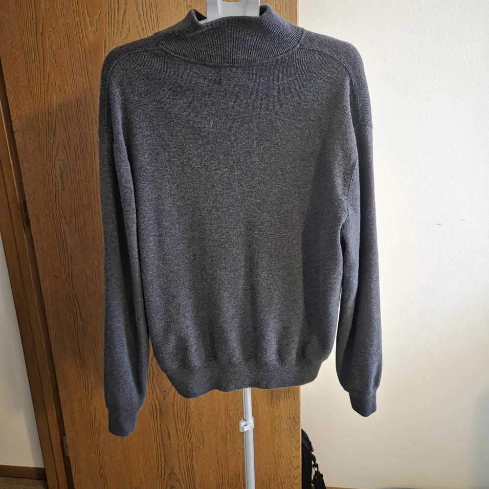 Polo by Ralph Lauren Mens Charcoal Quarter-Zip Sweater - Picture 3 of 5